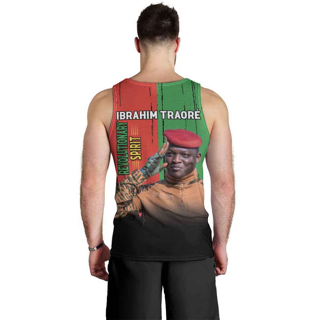 Ibrahim Traore Men Tank Top Faso Rises Our Soil Our Rules