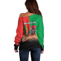 Ibrahim Traore Off Shoulder Sweater Faso Rises Our Soil Our Rules