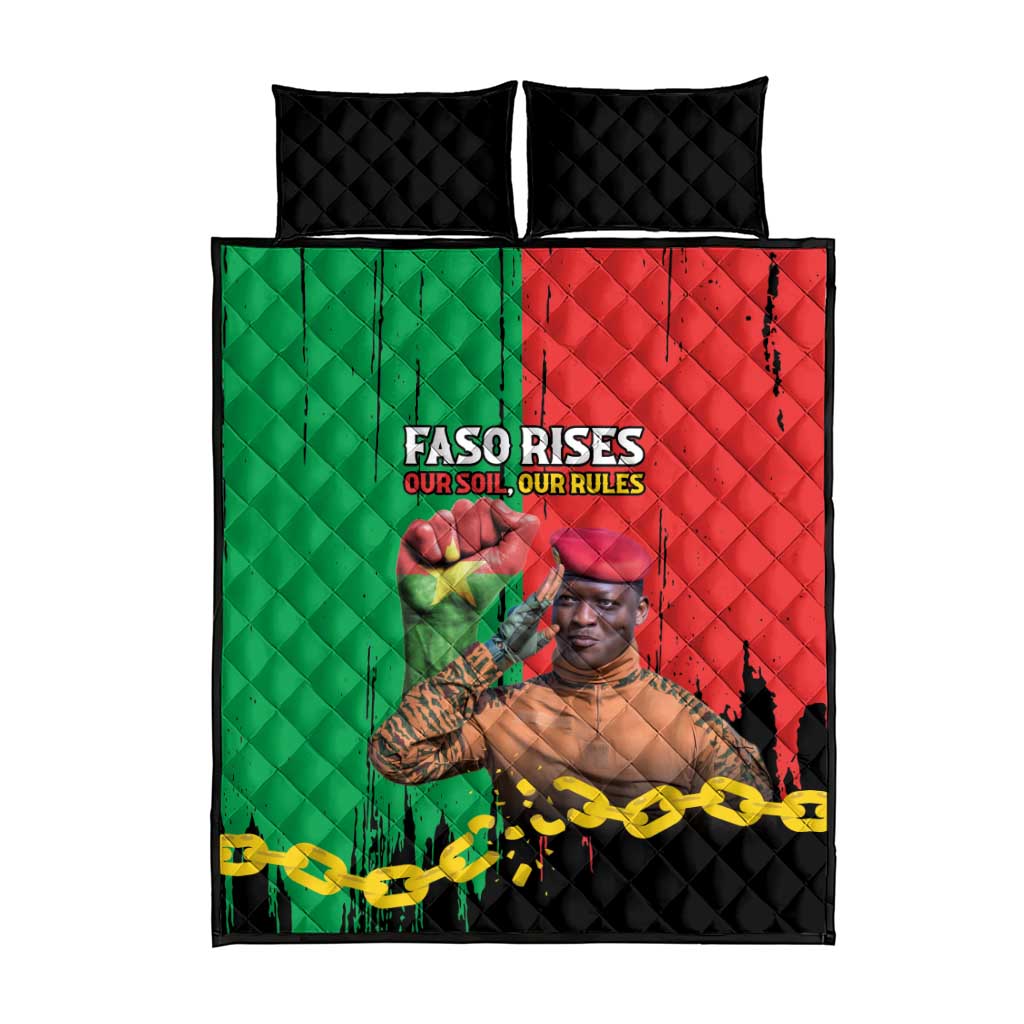 Ibrahim Traore Quilt Bed Set Faso Rises Our Soil Our Rules
