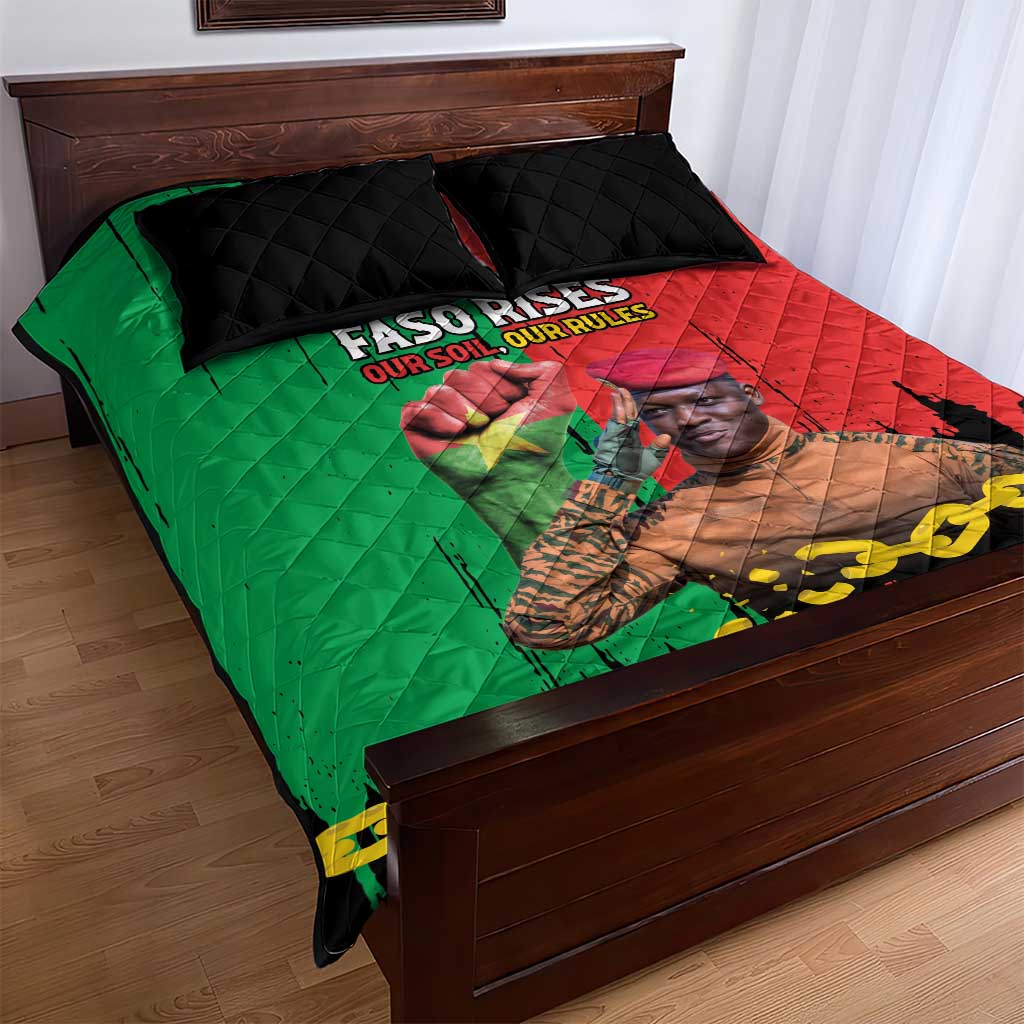 Ibrahim Traore Quilt Bed Set Faso Rises Our Soil Our Rules