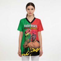 Ibrahim Traore Scrub Top Faso Rises Our Soil Our Rules - Wonder Print Shop