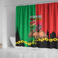 Ibrahim Traore Shower Curtain Faso Rises Our Soil Our Rules