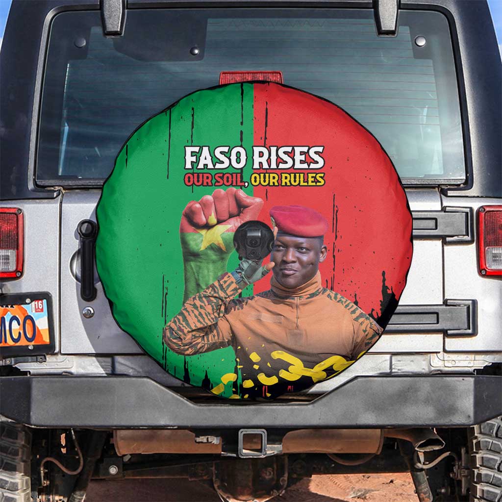 Ibrahim Traore Spare Tire Cover Faso Rises Our Soil Our Rules