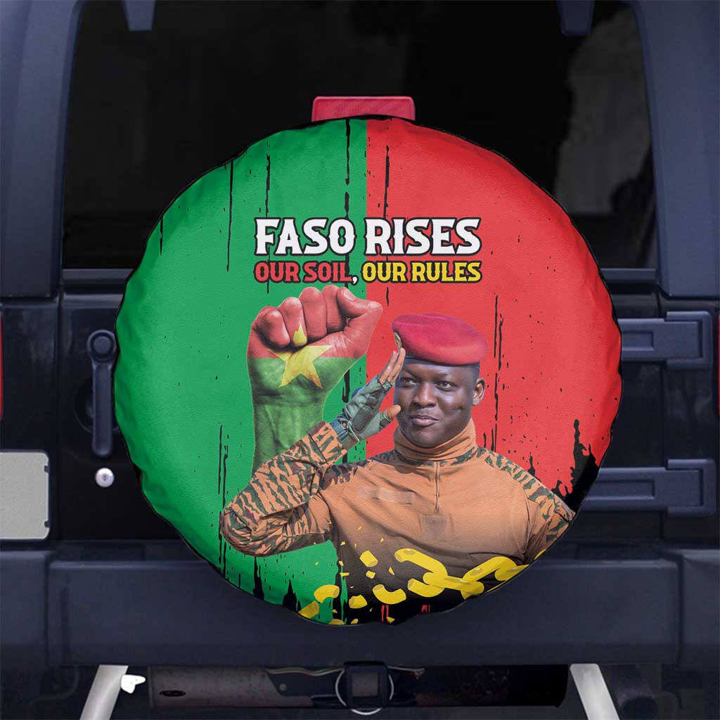 Ibrahim Traore Spare Tire Cover Faso Rises Our Soil Our Rules