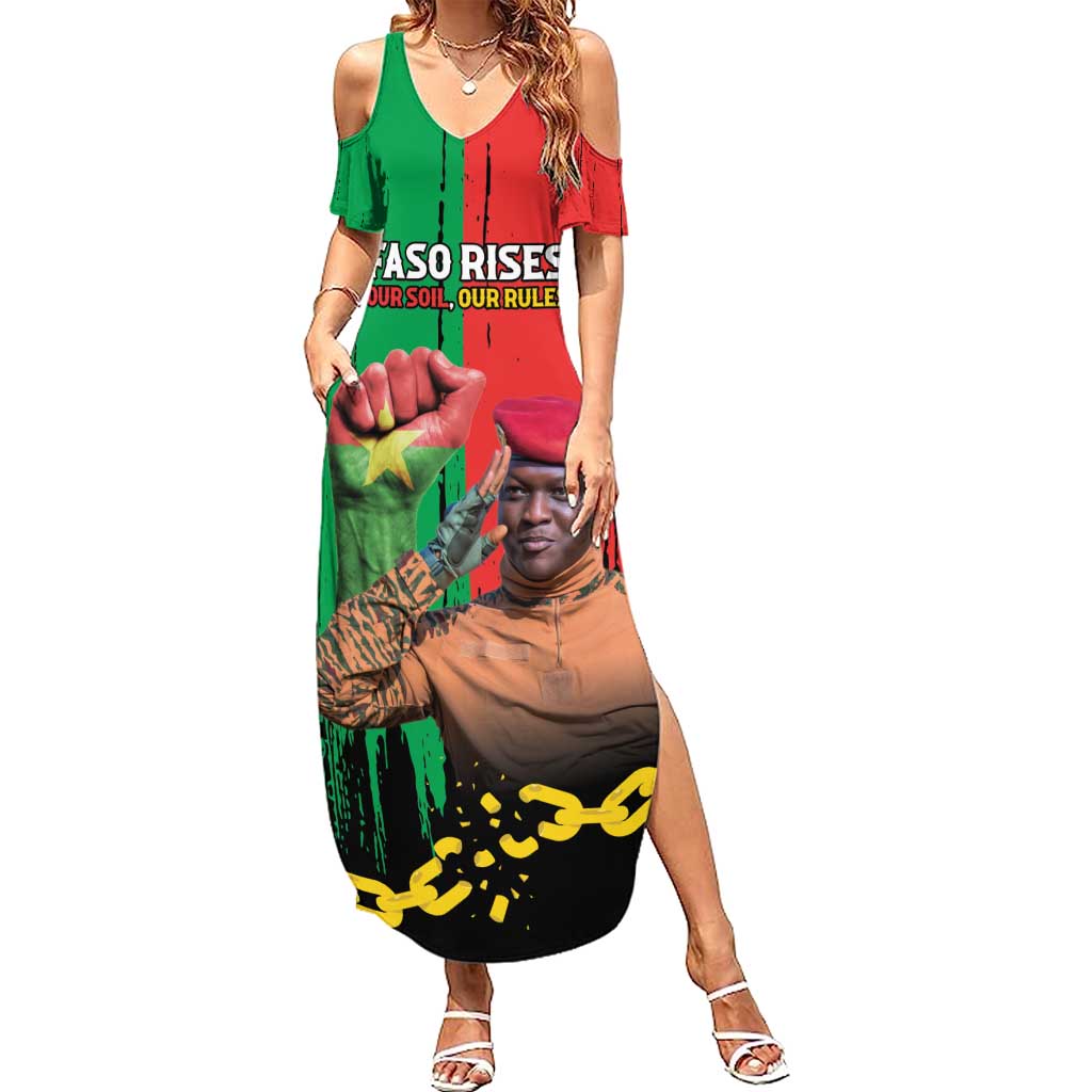 Ibrahim Traore Summer Maxi Dress Faso Rises Our Soil Our Rules