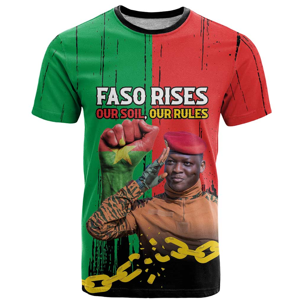 Ibrahim Traore T Shirt Faso Rises Our Soil Our Rules