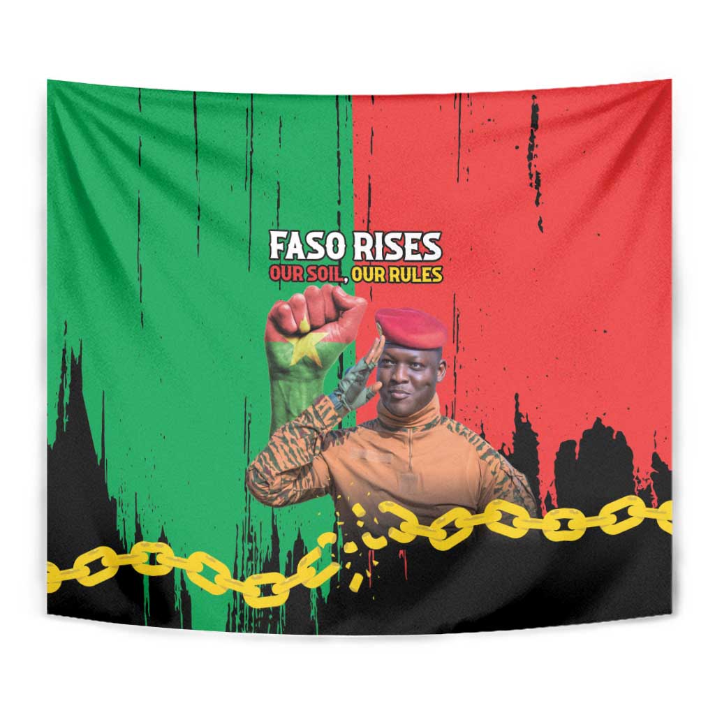 Ibrahim Traore Tapestry Faso Rises Our Soil Our Rules