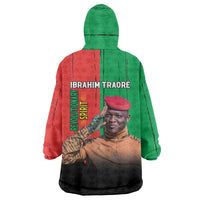 Ibrahim Traore Wearable Blanket Hoodie Faso Rises Our Soil Our Rules
