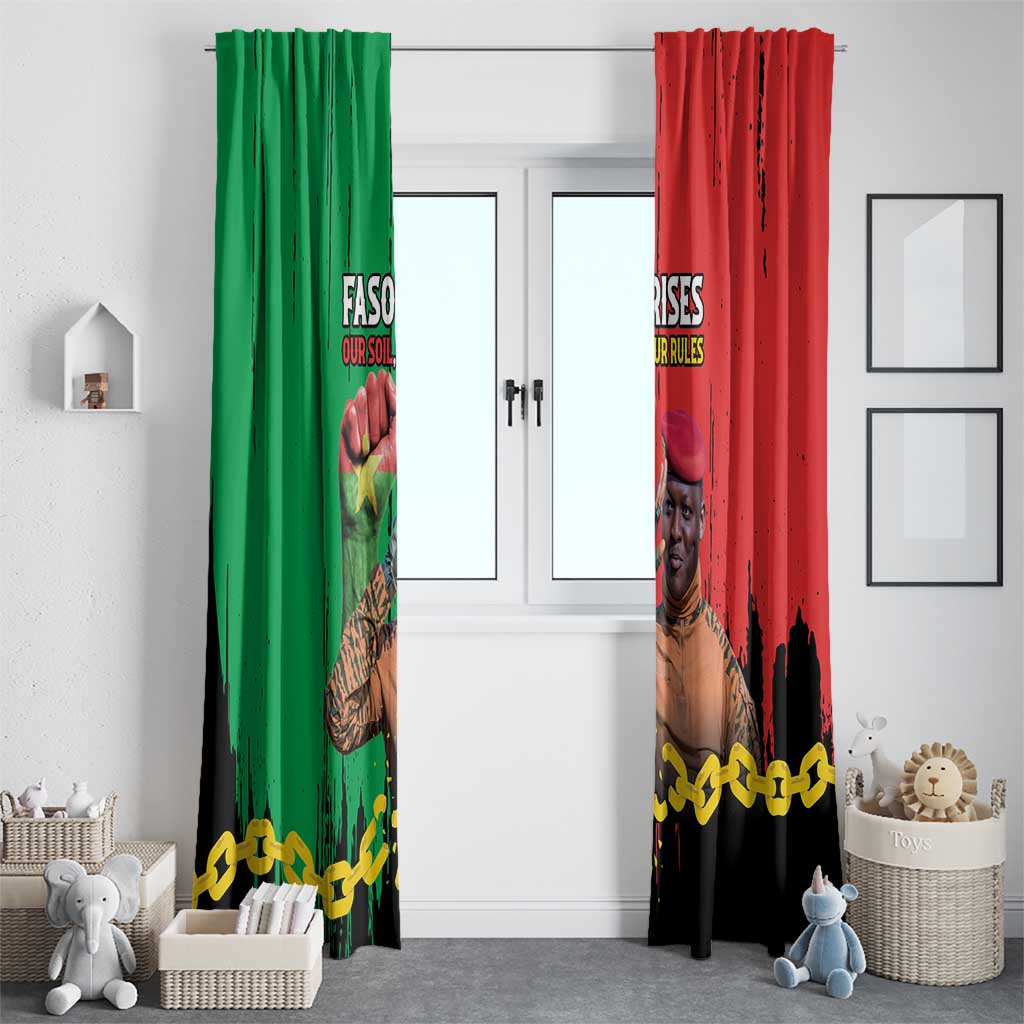 Ibrahim Traore Window Curtain Faso Rises Our Soil Our Rules