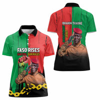 Ibrahim Traore Women Polo Shirt Faso Rises Our Soil Our Rules