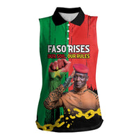 Ibrahim Traore Women Sleeveless Polo Shirt Faso Rises Our Soil Our Rules