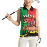 Ibrahim Traore Women Sleeveless Polo Shirt Faso Rises Our Soil Our Rules