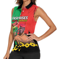 Ibrahim Traore Women Sleeveless Polo Shirt Faso Rises Our Soil Our Rules