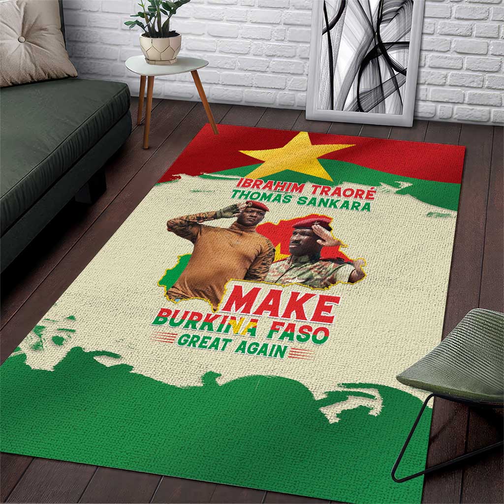 Ibrahim Traore Thomas Sankara Area Rug Make Burkina Faso Great Again