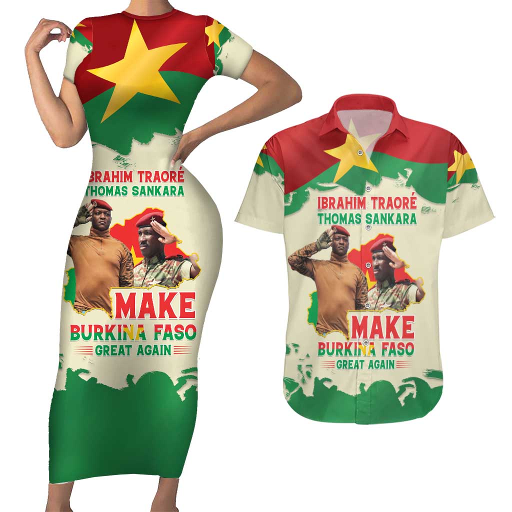 Ibrahim Traore Thomas Sankara Couples Matching Short Sleeve Bodycon Dress and Hawaiian Shirt Make Burkina Faso Great Again