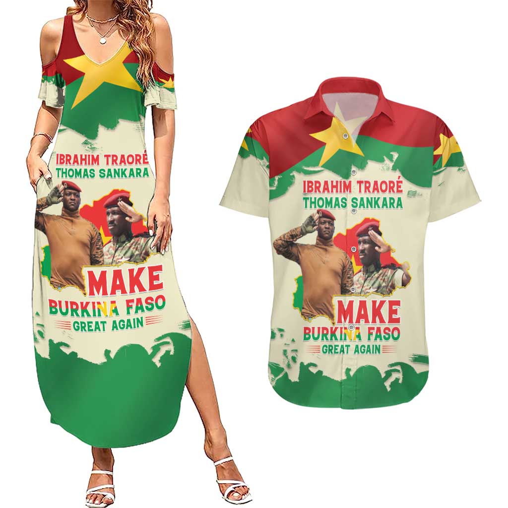Ibrahim Traore Thomas Sankara Couples Matching Summer Maxi Dress and Hawaiian Shirt Make Burkina Faso Great Again