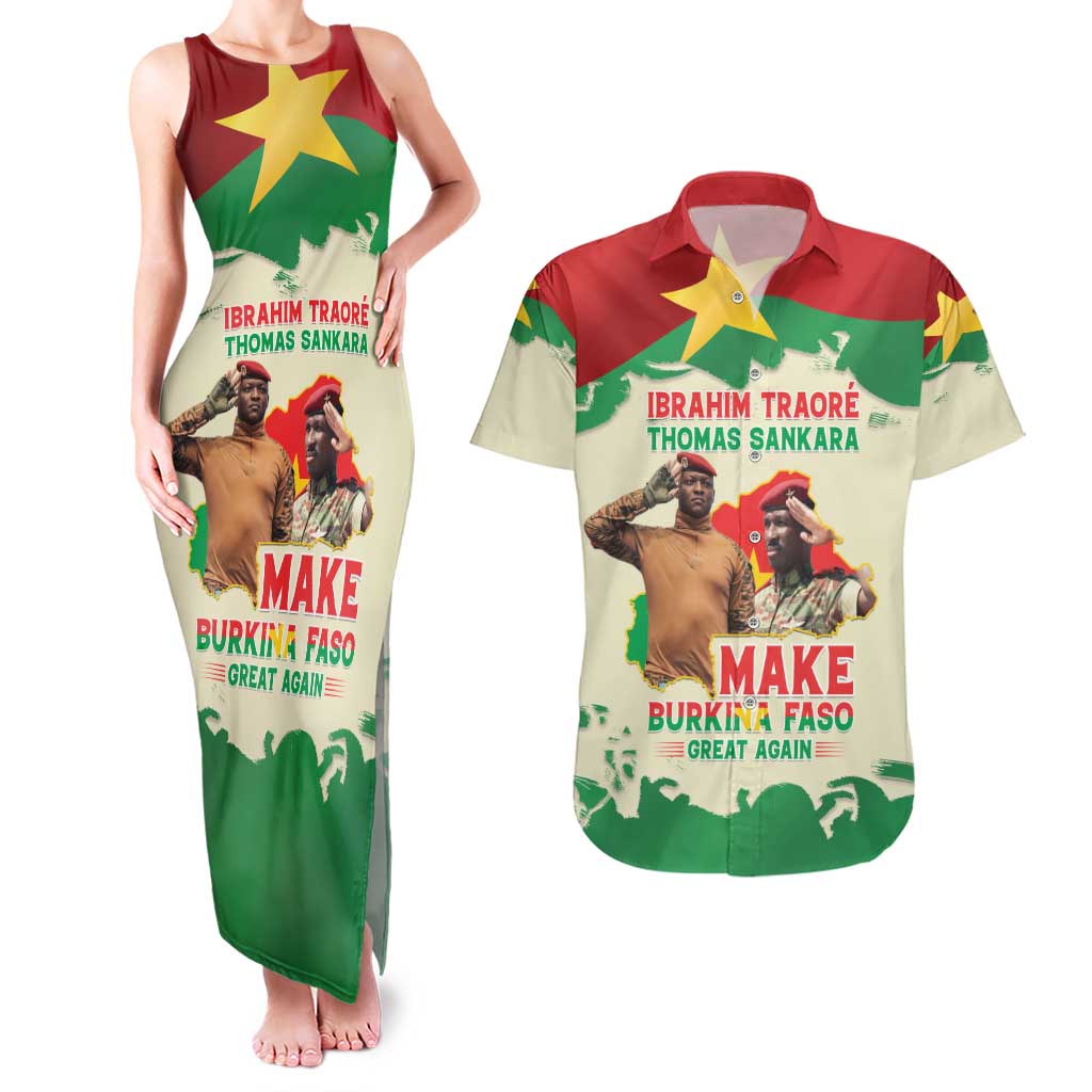 Ibrahim Traore Thomas Sankara Couples Matching Tank Maxi Dress and Hawaiian Shirt Make Burkina Faso Great Again