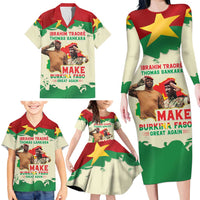 Ibrahim Traore Thomas Sankara Family Matching Long Sleeve Bodycon Dress and Hawaiian Shirt Make Burkina Faso Great Again