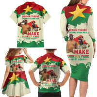 Ibrahim Traore Thomas Sankara Family Matching Long Sleeve Bodycon Dress and Hawaiian Shirt Make Burkina Faso Great Again