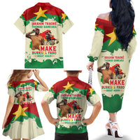 Ibrahim Traore Thomas Sankara Family Matching Off The Shoulder Long Sleeve Dress and Hawaiian Shirt Make Burkina Faso Great Again
