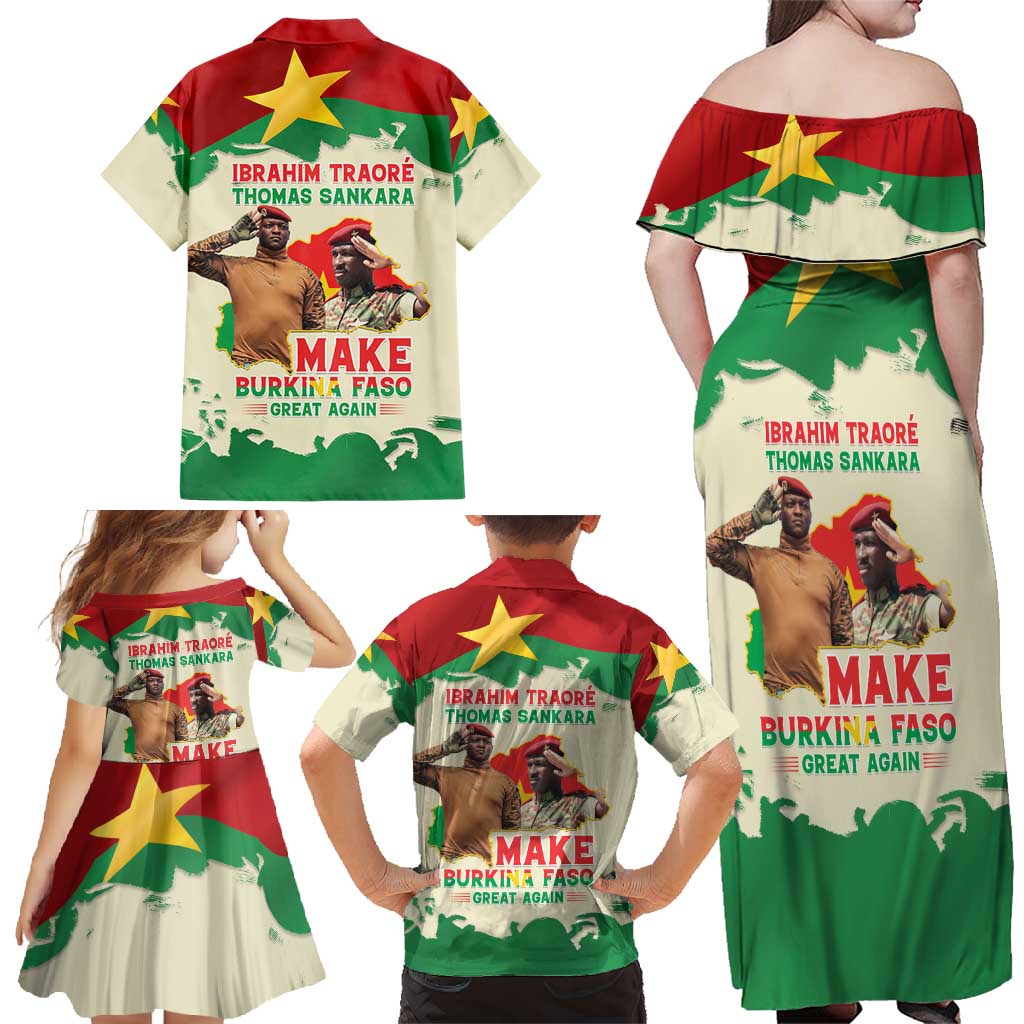 Ibrahim Traore Thomas Sankara Family Matching Off Shoulder Maxi Dress and Hawaiian Shirt Make Burkina Faso Great Again