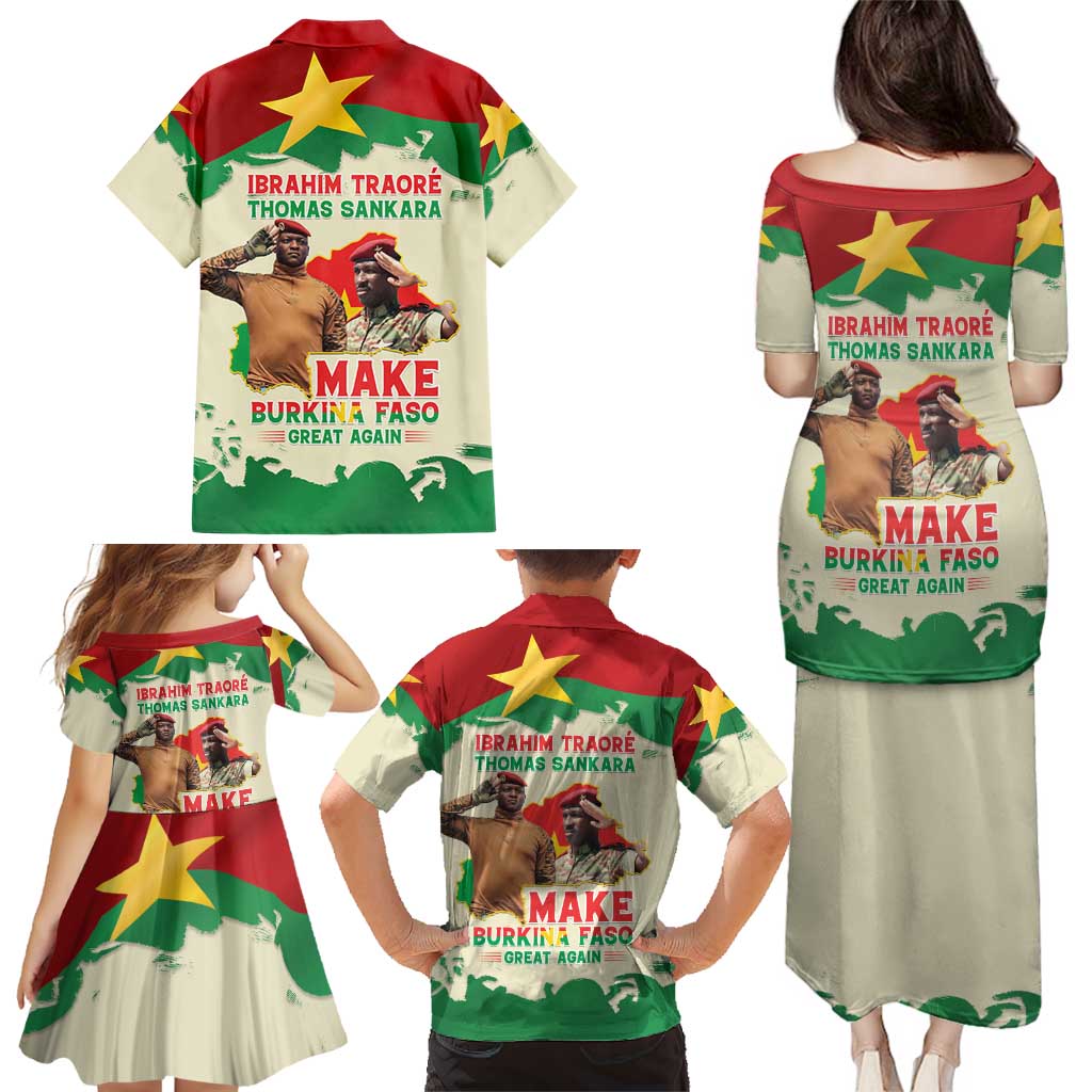 Ibrahim Traore Thomas Sankara Family Matching Puletasi and Hawaiian Shirt Make Burkina Faso Great Again