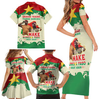Ibrahim Traore Thomas Sankara Family Matching Short Sleeve Bodycon Dress and Hawaiian Shirt Make Burkina Faso Great Again