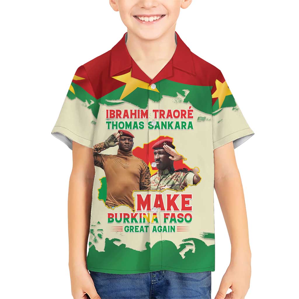 Ibrahim Traore Thomas Sankara Family Matching Short Sleeve Bodycon Dress and Hawaiian Shirt Make Burkina Faso Great Again