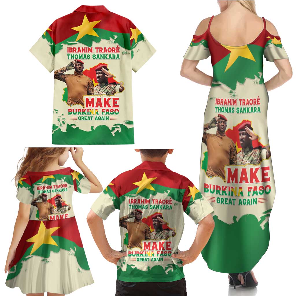 Ibrahim Traore Thomas Sankara Family Matching Summer Maxi Dress and Hawaiian Shirt Make Burkina Faso Great Again