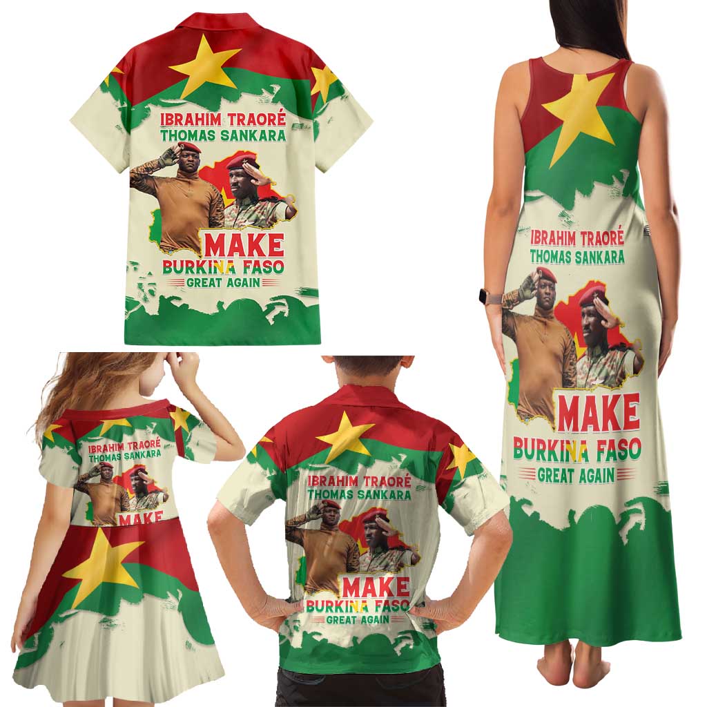 Ibrahim Traore Thomas Sankara Family Matching Tank Maxi Dress and Hawaiian Shirt Make Burkina Faso Great Again