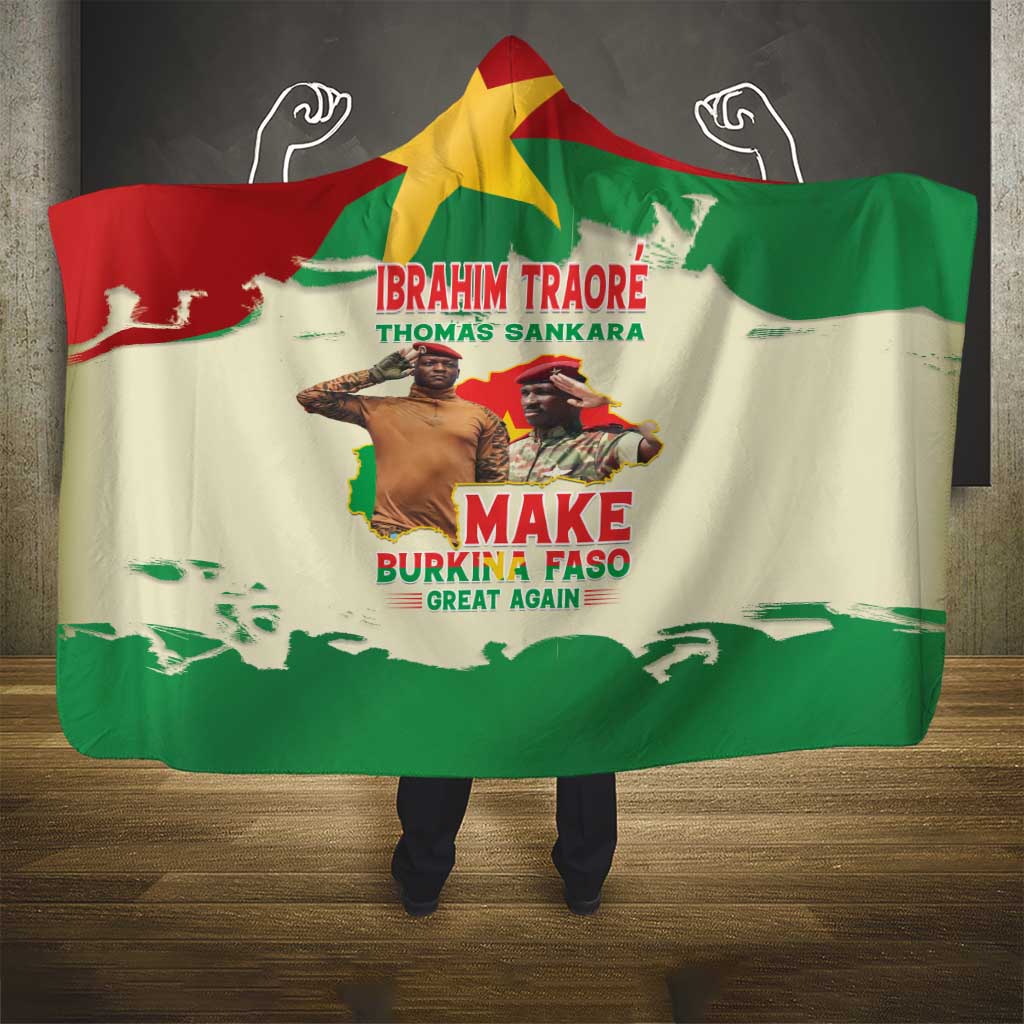 Ibrahim Traore Thomas Sankara Hooded Blanket Make Burkina Faso Great Again