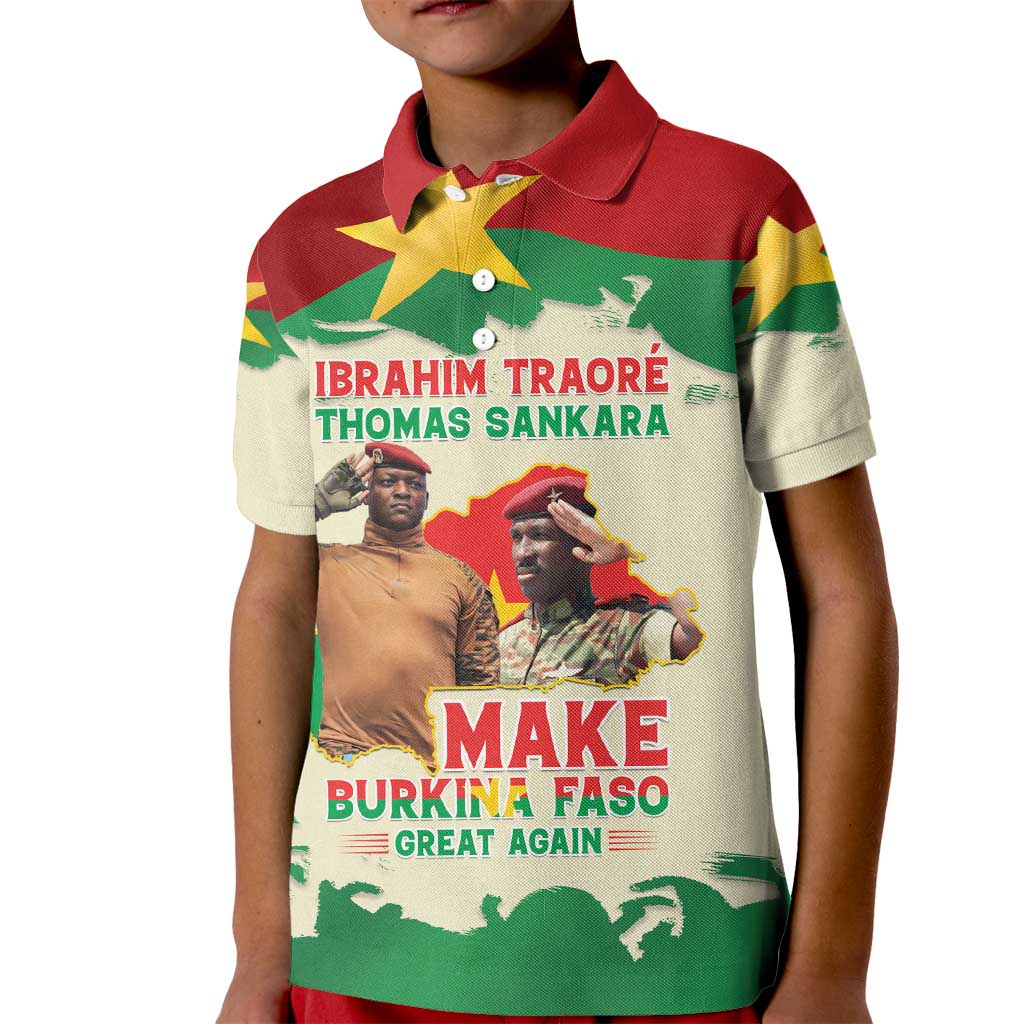 Ibrahim Traore Thomas Sankara Kid Polo Shirt Make Burkina Faso Great Again