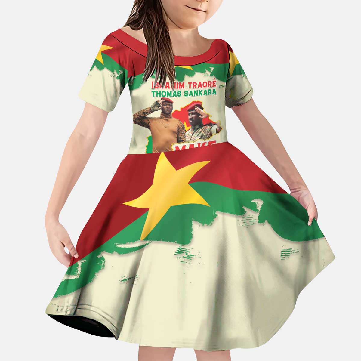 Ibrahim Traore Thomas Sankara Kid Short Sleeve Dress Make Burkina Faso Great Again