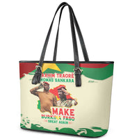 Ibrahim Traore Thomas Sankara Leather Tote Bag Make Burkina Faso Great Again
