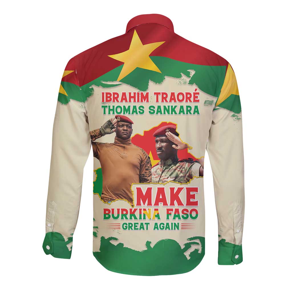 Ibrahim Traore Thomas Sankara Long Sleeve Button Shirt Make Burkina Faso Great Again