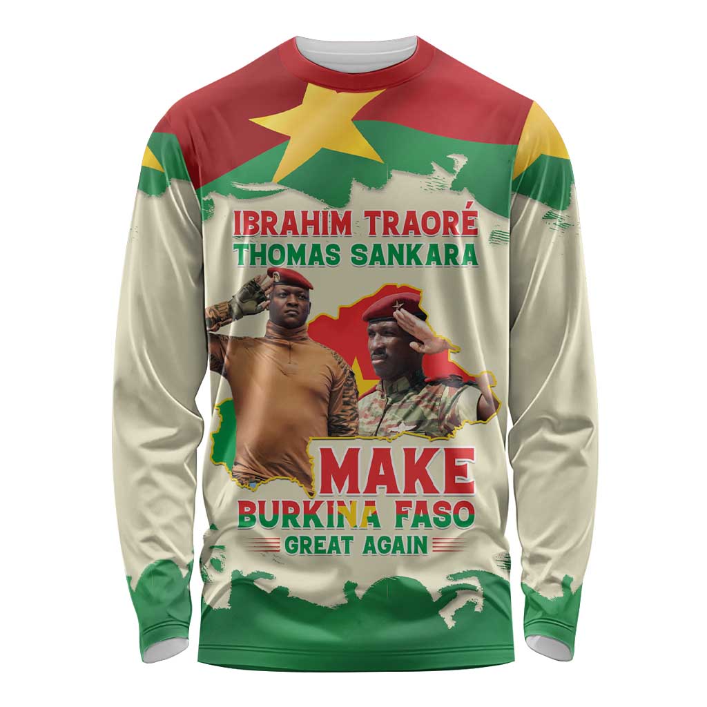 Ibrahim Traore Thomas Sankara Long Sleeve Shirt Make Burkina Faso Great Again