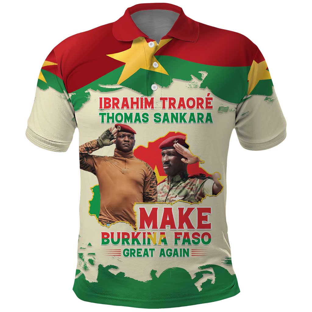 Ibrahim Traore Thomas Sankara Polo Shirt Make Burkina Faso Great Again