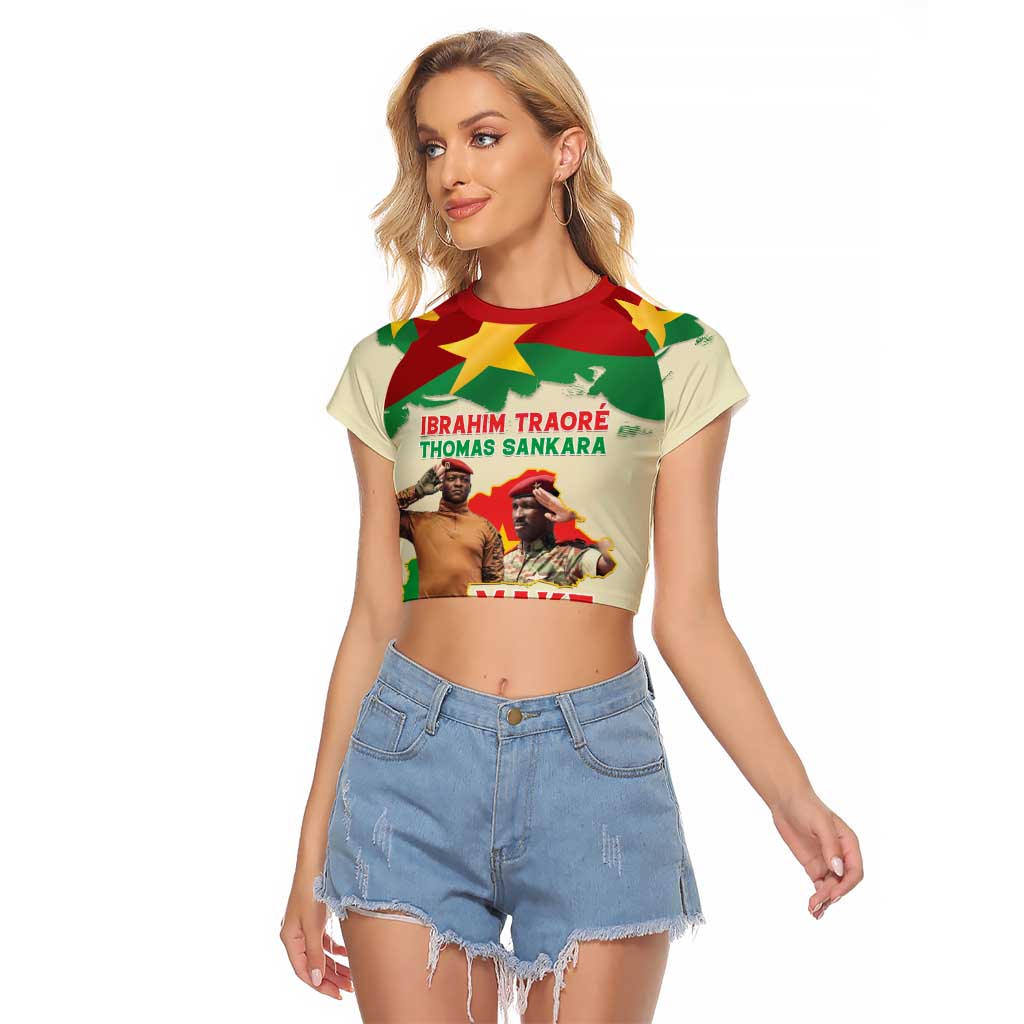 Ibrahim Traore Thomas Sankara Raglan Cropped T Shirt Make Burkina Faso Great Again