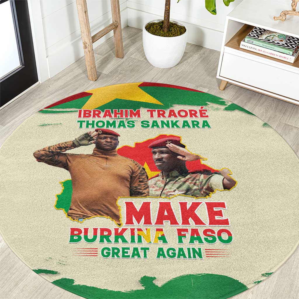 Ibrahim Traore Thomas Sankara Round Carpet Make Burkina Faso Great Again