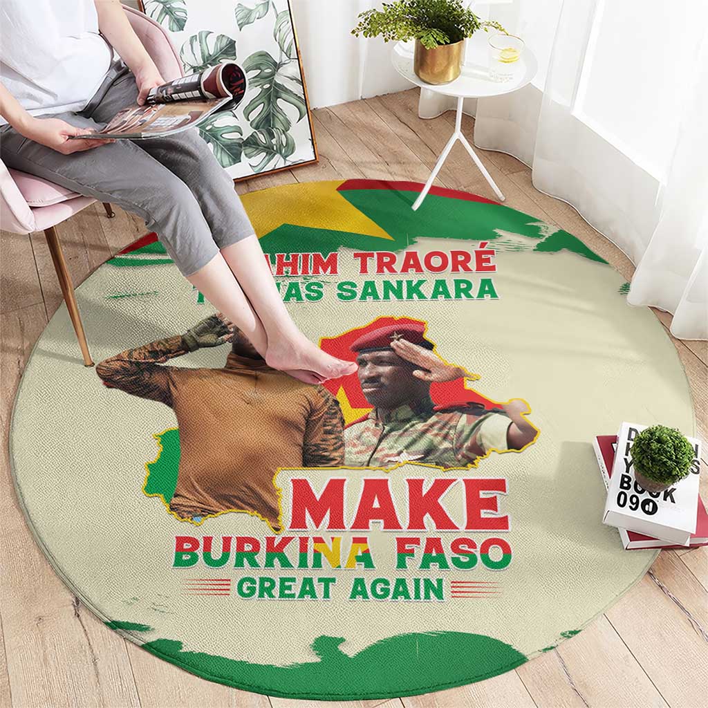 Ibrahim Traore Thomas Sankara Round Carpet Make Burkina Faso Great Again