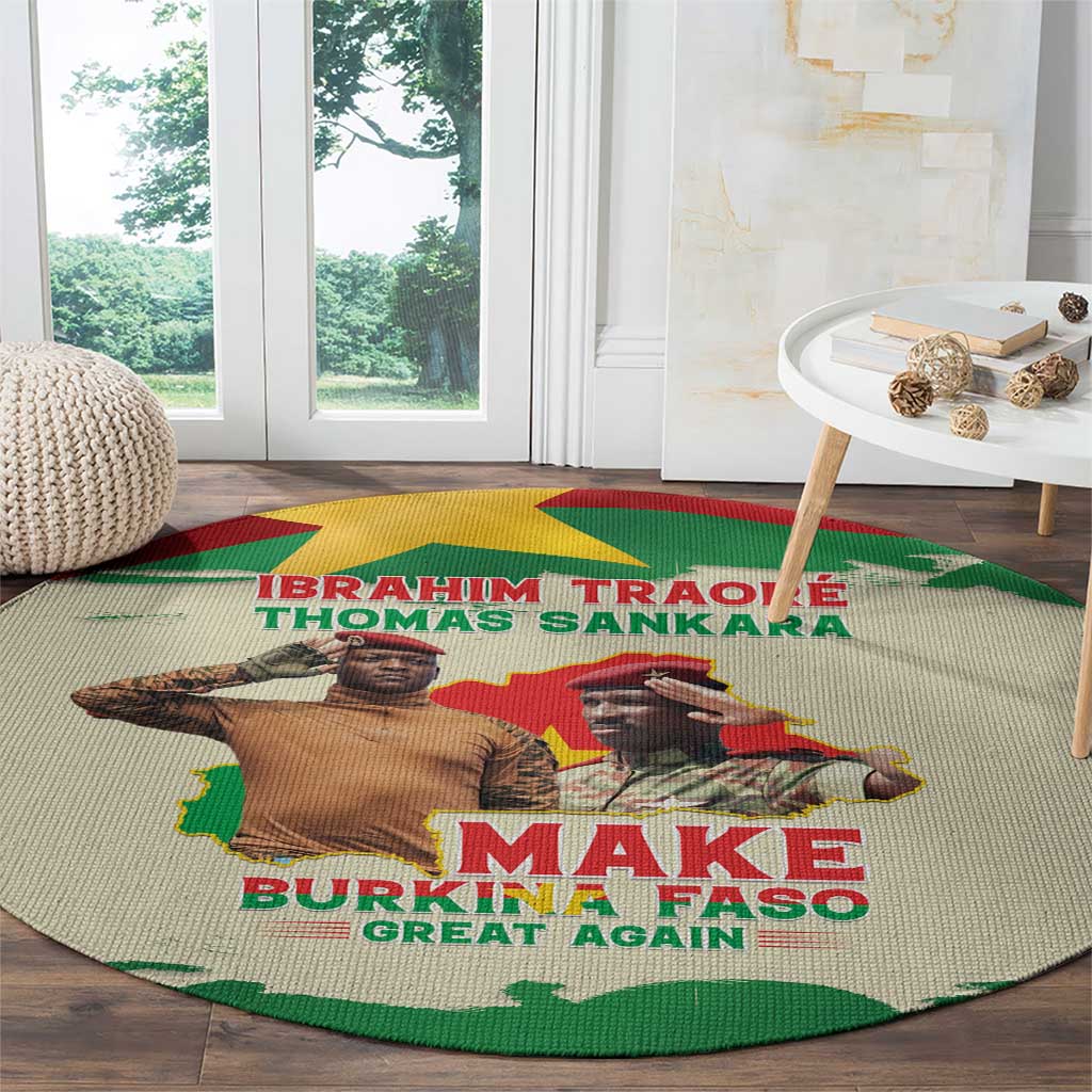 Ibrahim Traore Thomas Sankara Round Carpet Make Burkina Faso Great Again