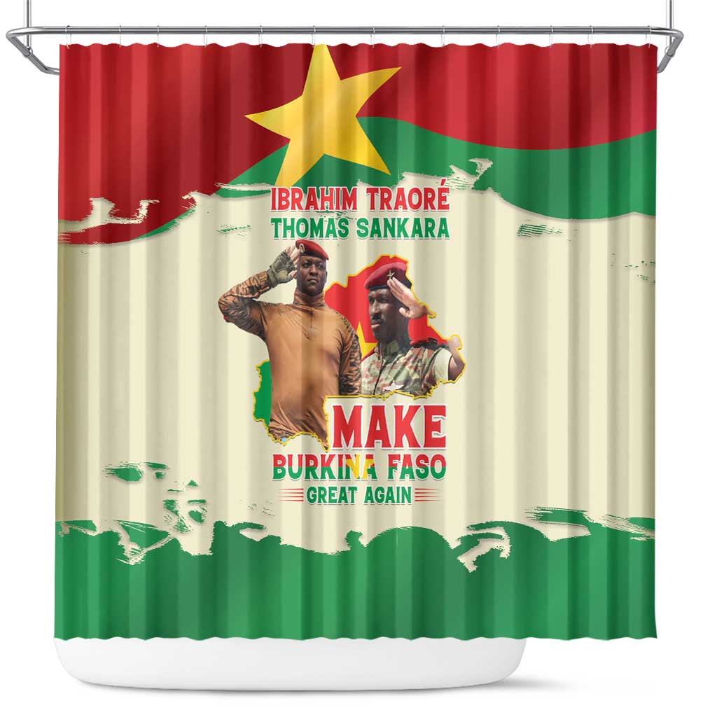 Ibrahim Traore Thomas Sankara Shower Curtain Make Burkina Faso Great Again