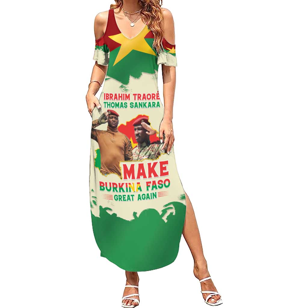 Ibrahim Traore Thomas Sankara Summer Maxi Dress Make Burkina Faso Great Again