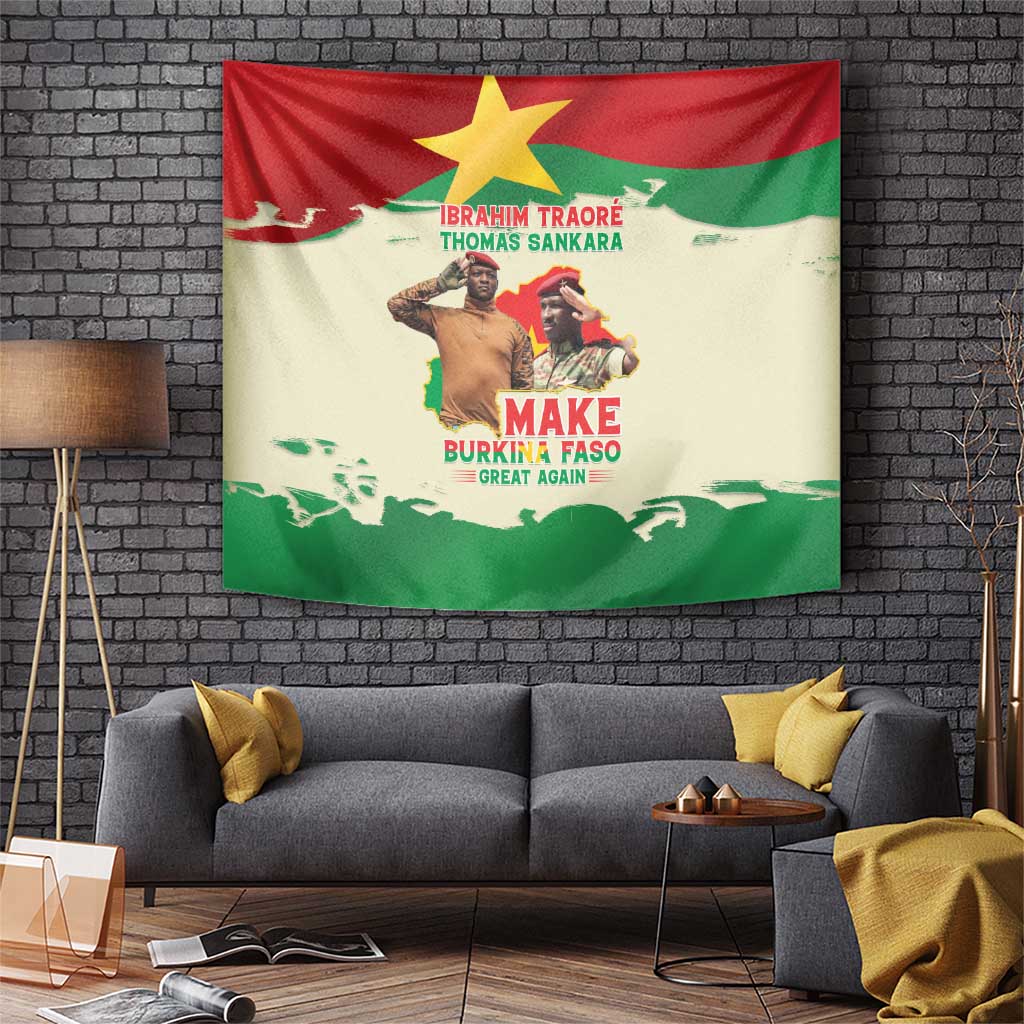 Ibrahim Traore Thomas Sankara Tapestry Make Burkina Faso Great Again