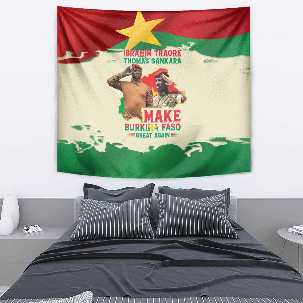 Ibrahim Traore Thomas Sankara Tapestry Make Burkina Faso Great Again