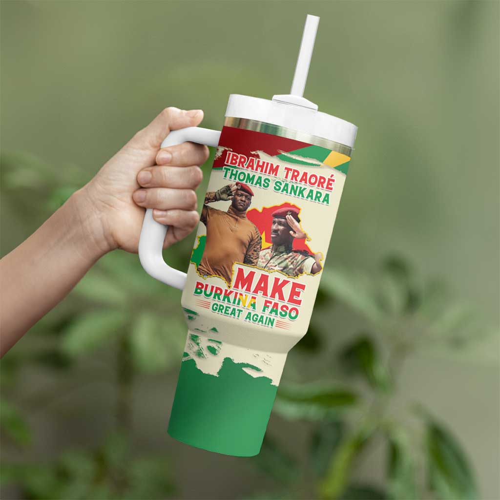 Ibrahim Traore Thomas Sankara Tumbler With Handle Make Burkina Faso Great Again