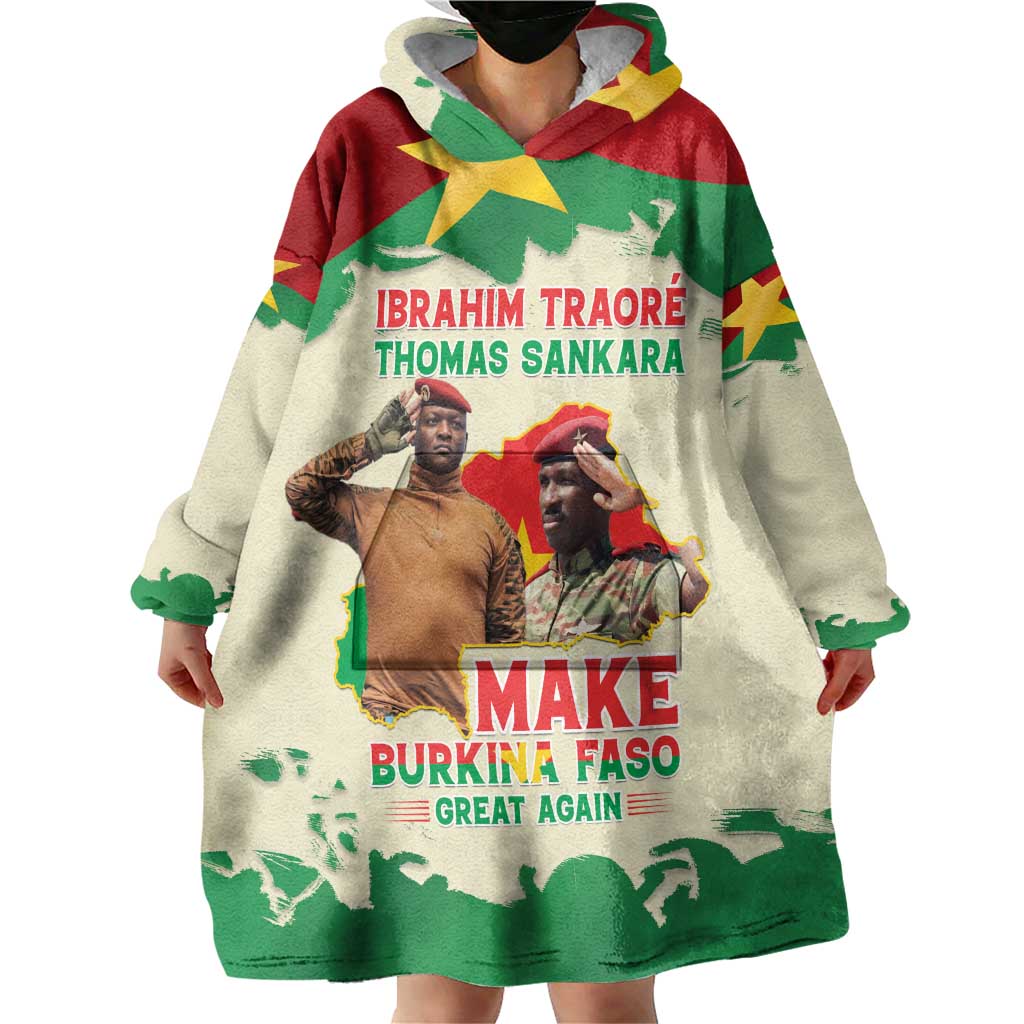 Ibrahim Traore Thomas Sankara Wearable Blanket Hoodie Make Burkina Faso Great Again