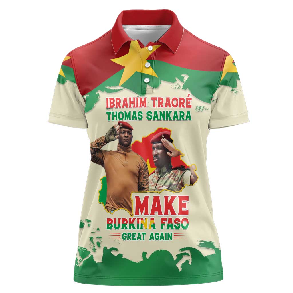 Ibrahim Traore Thomas Sankara Women Polo Shirt Make Burkina Faso Great Again