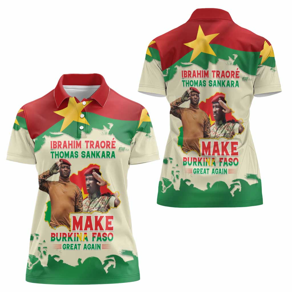 Ibrahim Traore Thomas Sankara Women Polo Shirt Make Burkina Faso Great Again