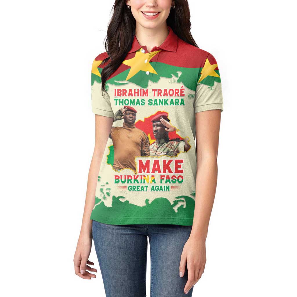 Ibrahim Traore Thomas Sankara Women Polo Shirt Make Burkina Faso Great Again